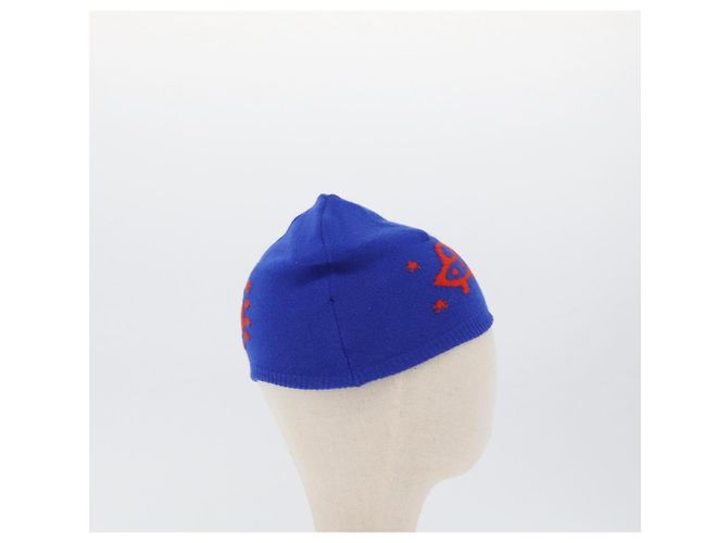 GUCCI GG Canvas Strickstoff Mütze Blau 748423 Auth bs33379 - Ansicht 5