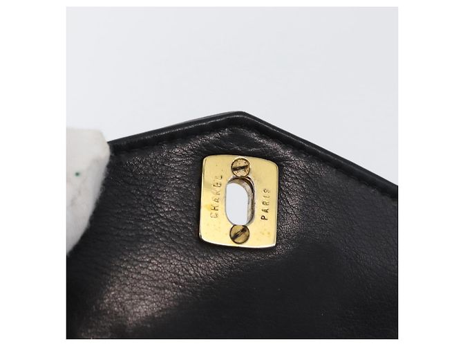 CHANEL Borsa a Vita Matelassé Pelle Nera Oro CC Auth BA10856 Nero D'oro - vista 10