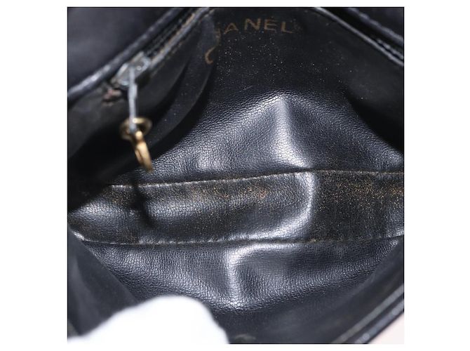 CHANEL Borsa a Vita Matelassé Pelle Nera Oro CC Auth BA10856 Nero D'oro - vista 12
