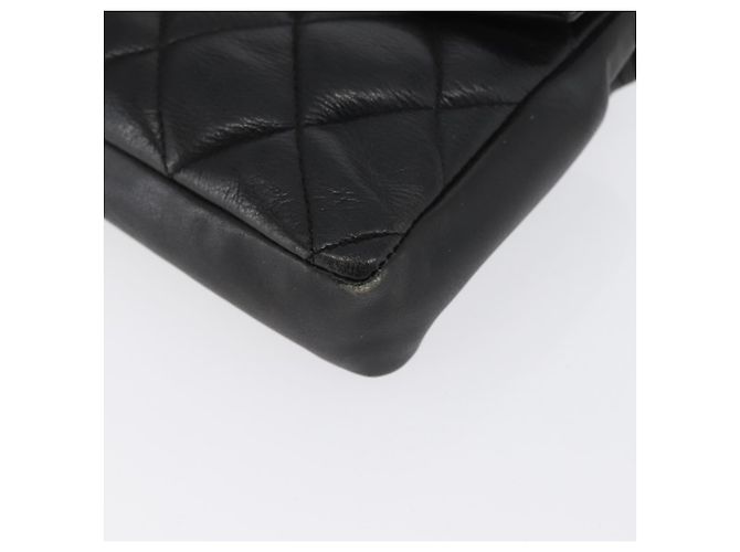 CHANEL Borsa a Vita Matelassé Pelle Nera Oro CC Auth BA10856 Nero D'oro - vista 14