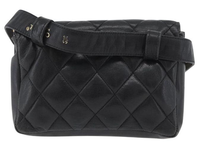 CHANEL Borsa a Vita Matelassé Pelle Nera Oro CC Auth BA10856 Nero D'oro - vista 2