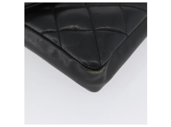 CHANEL Borsa a Vita Matelassé Pelle Nera Oro CC Auth BA10856 Nero D'oro - vista 9