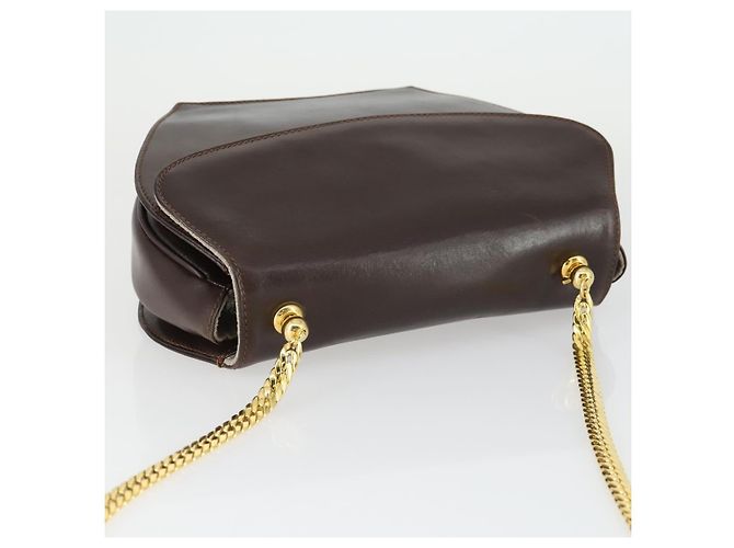 Borsa a spalla in pelle Gucci marrone oro Auth 166746 D'oro - vista 6