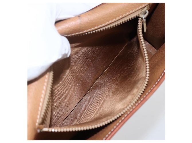 Céline Borsa a mano circolare in tela Macadam CELINE in pelle PVC marrone e oro Auth 171869 D'oro - vista 11