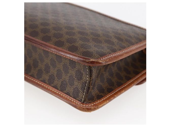 Céline Borsa a mano circolare in tela Macadam CELINE in pelle PVC marrone e oro Auth 171869 D'oro - vista 15