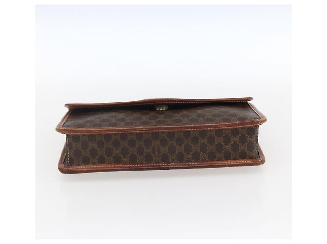 Céline Borsa a mano circolare in tela Macadam CELINE in pelle PVC marrone e oro Auth 171869 D'oro - vista 6