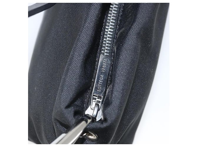 Bottega Veneta Borsa a spalla in tela nera e argento autentica bs33364 Nero - vista 10