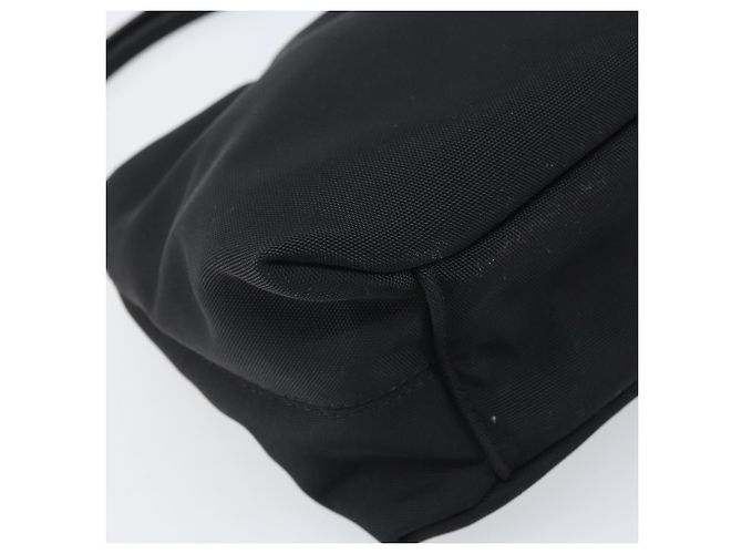 Bottega Veneta Borsa a spalla in tela nera e argento autentica bs33364 Nero - vista 14