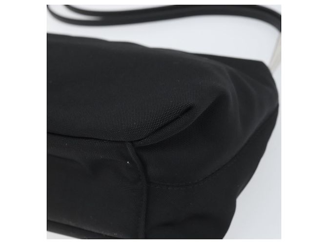 Bottega Veneta Borsa a spalla in tela nera e argento autentica bs33364 Nero - vista 15