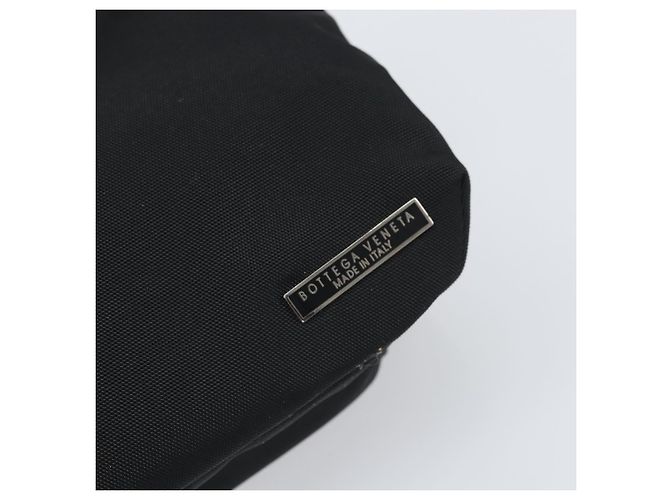 Bottega Veneta Borsa a spalla in tela nera e argento autentica bs33364 Nero - vista 17