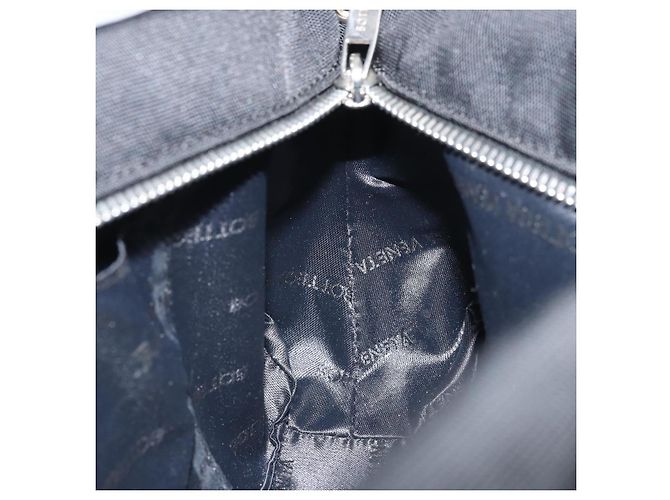 Bottega Veneta Borsa a spalla in tela nera e argento autentica bs33364 Nero - vista 18