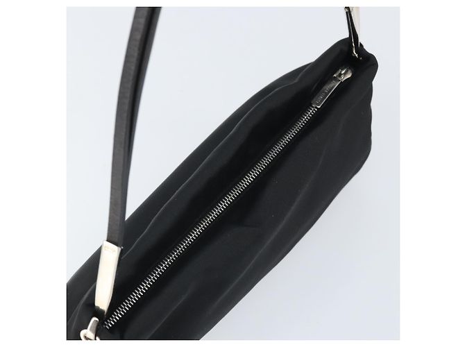 Bottega Veneta Borsa a spalla in tela nera e argento autentica bs33364 Nero - vista 6