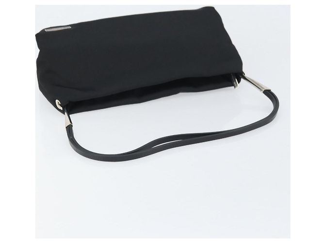 Bottega Veneta Borsa a spalla in tela nera e argento autentica bs33364 Nero - vista 7