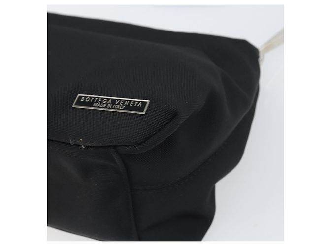 Bottega Veneta Borsa a spalla in tela nera e argento autentica bs33364 Nero - vista 9