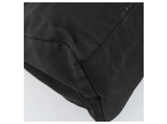 PRADA Borsa a mano in nylon nero argento Auth 171646 - vista 15