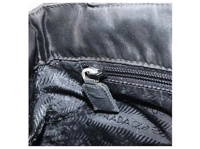 PRADA Borsa a mano in nylon nero argento Auth 171646 - vista 22