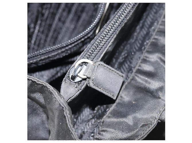 PRADA Borsa a mano in nylon nero argento Auth 171646 - vista 24
