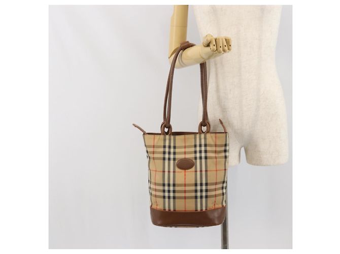 Burberrys Nova Check Tote Bag aus Canvas Beige Auth ep13077 - Ansicht 21