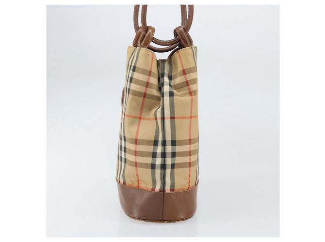 Burberrys Nova Check Tote Bag aus Canvas Beige Auth ep13077 - Ansicht 3