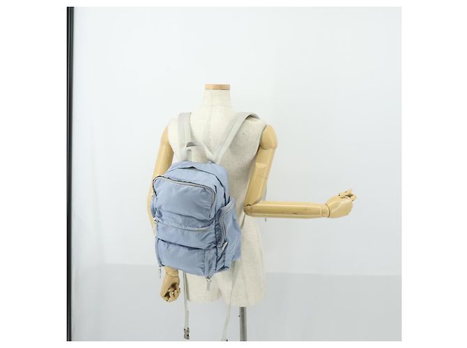 PRADA Backpack Nylon Light Blue Silver Auth 169576 Silvery - view 25