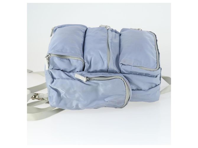 PRADA Backpack Nylon Light Blue Silver Auth 169576 Silvery - view 3