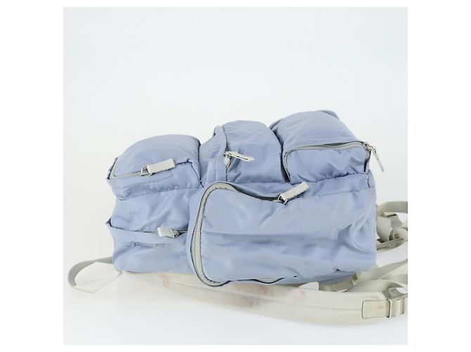 PRADA Backpack Nylon Light Blue Silver Auth 169576 Silvery - view 4