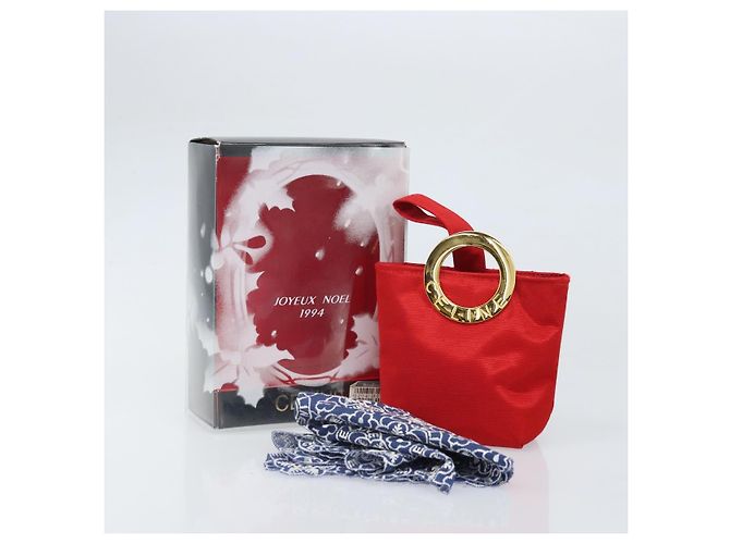 Céline CELINE Set di Pochette in Nylon con Fazzoletti Rosso Oro Auth 170797V D'oro - vista 14