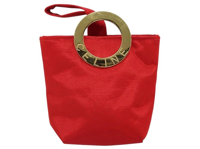 Céline CELINE Set di Pochette in Nylon con Fazzoletti Rosso Oro Auth 170797V D'oro - vista 2