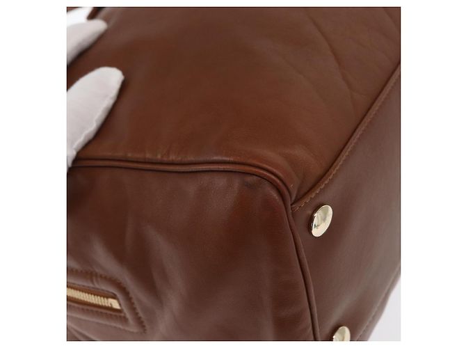 Borsa a mano in pelle marrone oro Jimmy Choo Auth BA10473 D'oro - vista 14