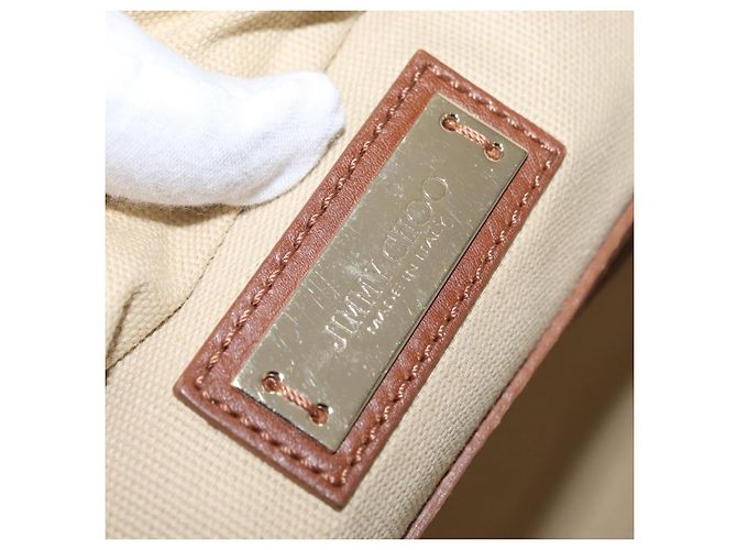 Borsa a mano in pelle marrone oro Jimmy Choo Auth BA10473 D'oro - vista 17