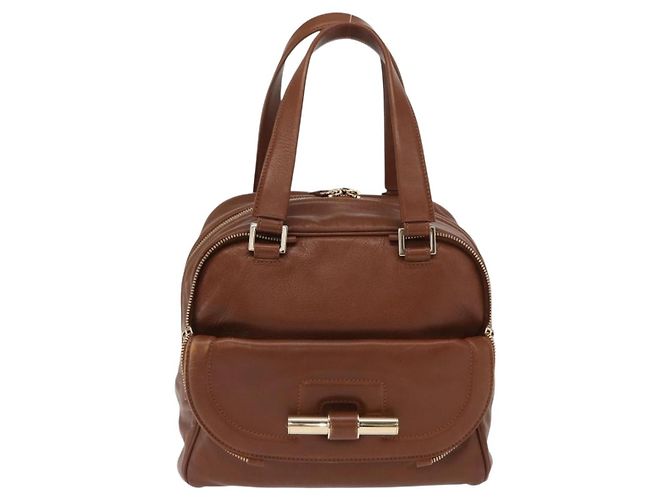 Borsa a mano in pelle marrone oro Jimmy Choo Auth BA10473 D'oro - vista 2