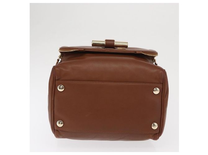 Borsa a mano in pelle marrone oro Jimmy Choo Auth BA10473 D'oro - vista 5