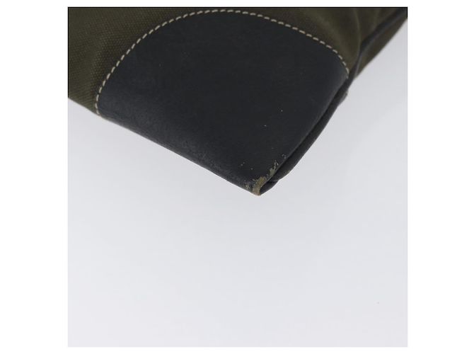 PRADA Handtasche aus Canvas Leder Khaki Silber Authentisch 170921 - Ansicht 14