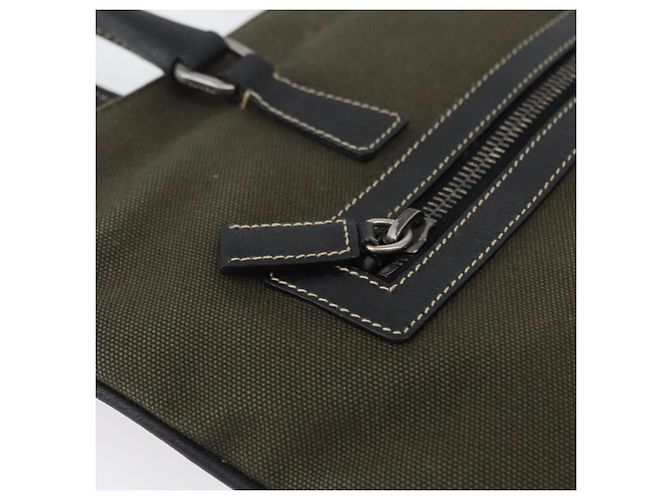 PRADA Handtasche aus Canvas Leder Khaki Silber Authentisch 170921 - Ansicht 17