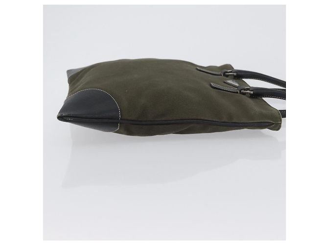 PRADA Handtasche aus Canvas Leder Khaki Silber Authentisch 170921 - Ansicht 3