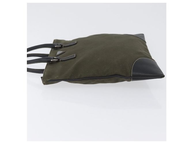 PRADA Handtasche aus Canvas Leder Khaki Silber Authentisch 170921 - Ansicht 4