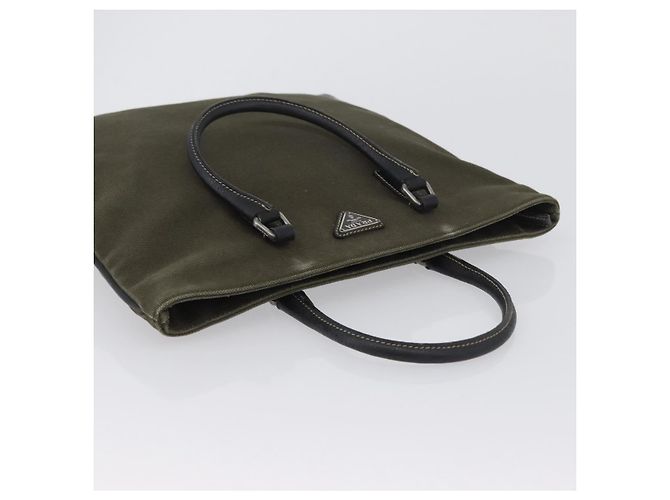 PRADA Handtasche aus Canvas Leder Khaki Silber Authentisch 170921 - Ansicht 6