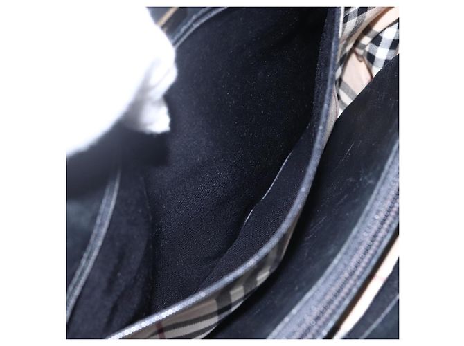 Borsa Tote in pelle nera e oro BURBERRY Auth hk3488 Nero D'oro - vista 12