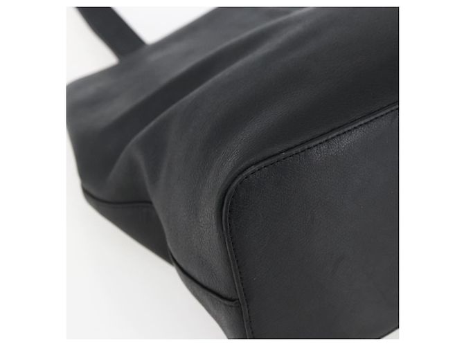 Borsa Tote in pelle nera e oro BURBERRY Auth hk3488 Nero D'oro - vista 14