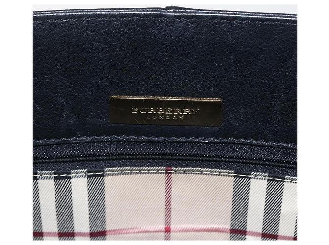 Borsa Tote in pelle nera e oro BURBERRY Auth hk3488 Nero D'oro - vista 17