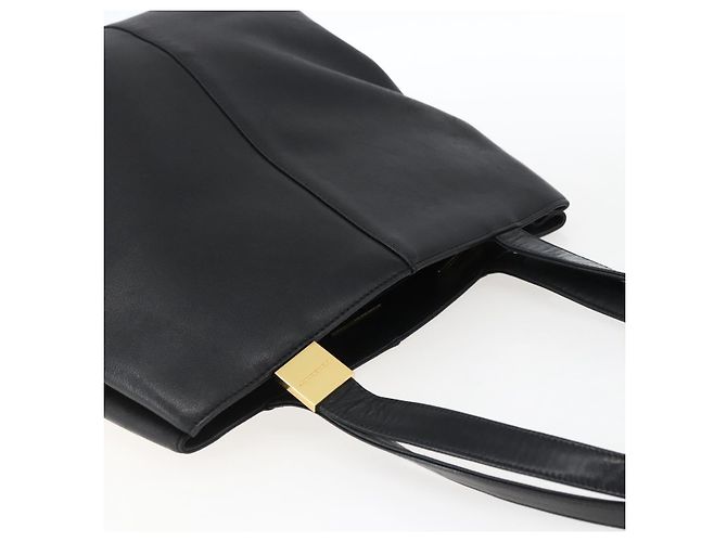 Borsa Tote in pelle nera e oro BURBERRY Auth hk3488 Nero D'oro - vista 6