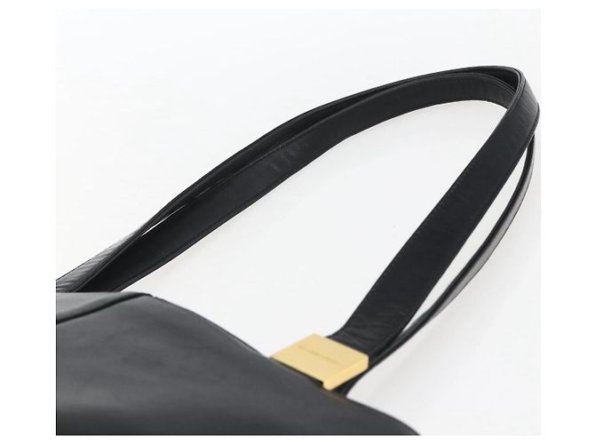Borsa Tote in pelle nera e oro BURBERRY Auth hk3488 Nero D'oro - vista 8