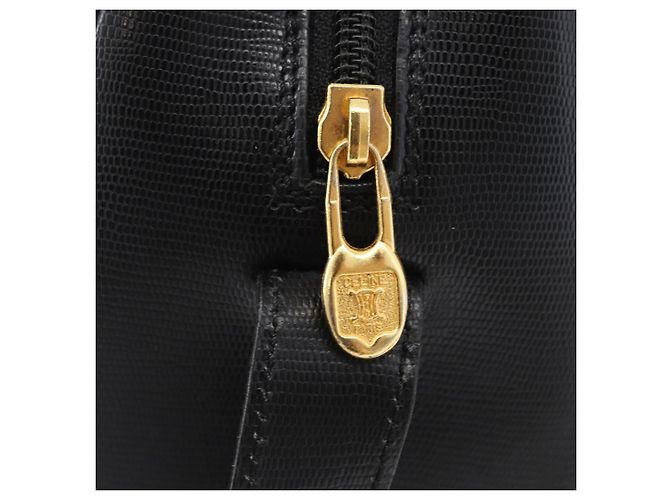 Céline CELINE Circle Schultertasche aus Leder Schwarz Gold Auth 170992 Golden - Ansicht 18