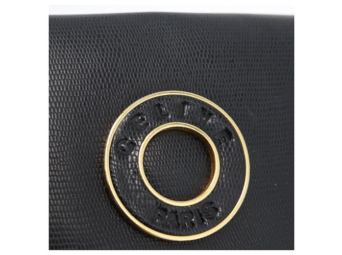 Céline CELINE Circle Schultertasche aus Leder Schwarz Gold Auth 170992 Golden - Ansicht 19