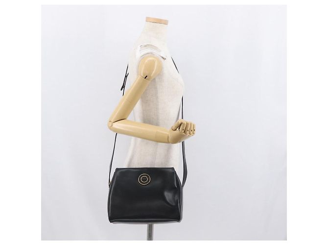 Céline CELINE Circle Schultertasche aus Leder Schwarz Gold Auth 170992 Golden - Ansicht 23