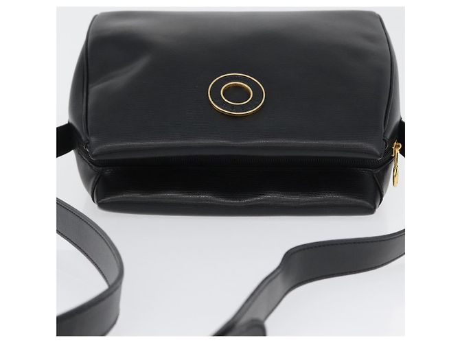 Céline CELINE Circle Schultertasche aus Leder Schwarz Gold Auth 170992 Golden - Ansicht 6