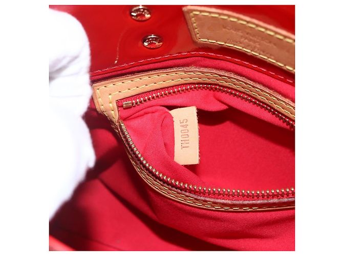 LOUIS VUITTON Monogram Vernis Reade PM Borsa a Mano Rossa M91088 LV Auth 172005 Rosso - vista 12