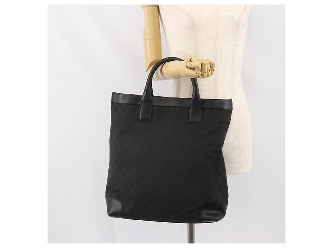 Borsa a mano in tela GG Gucci Nera 002 1121 Auth bs33294 Nero - vista 22