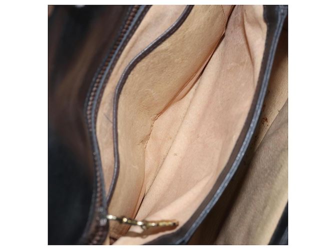 Gucci Borsa a Spalla in Pelle Nera e Oro Auth ep13065 Nero D'oro - vista 21