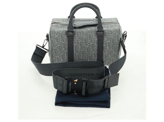 Christian Dior Trotter Canvas Rango 26 Handtasche 2-in-1 Grau Silber Authentisch BA9637SM Braun - Ansicht 12